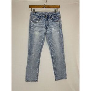 American Eagle‎ super stretch Lightwash Hi-Rise Boho Artist Jeans Size 4